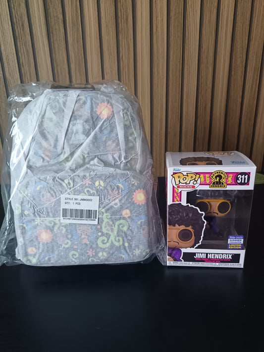 Jimi Hendrix Loungefly Mini Backpack & Funko Pop! Rocks #311 Bundle – 2023 Summer Limited Edition