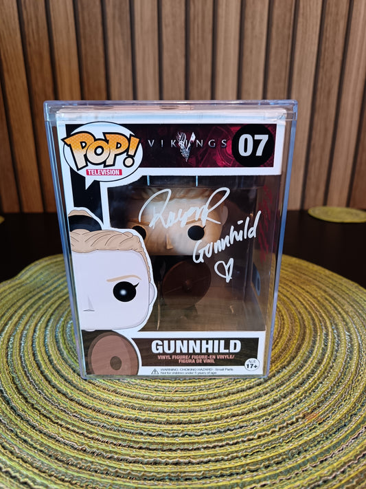 Autographed Funko Pop! Vikings Gunnhild #07 – Signed by Actress w/ Inscription + SWAU COA